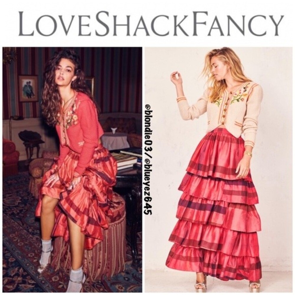 LoveShackFancy “Julieta” ruffled stripe skirt 00